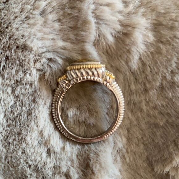 Citrine and Diamond Ring 🎁♥️🎄💝🥰💎 Two Tone - Picture 4 of 7